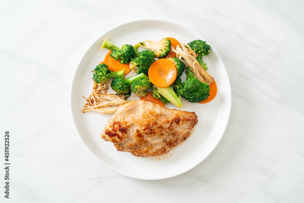 grilled chicken steak with vegetable grilled chicken steak with vegetable