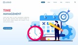 Business time management, deadline concept, planner, target and achievement, flat vector illustration banner