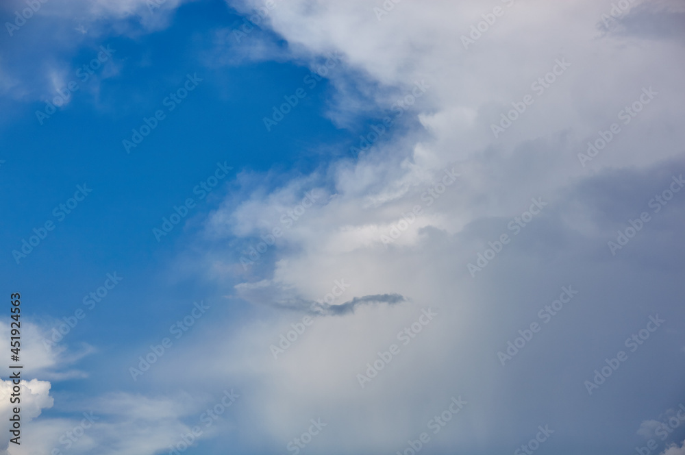 Abstract image of blurred sky. Blue sky background with cumulus clouds Abstract image of blurred sky. Blue sky background with cumulus clouds