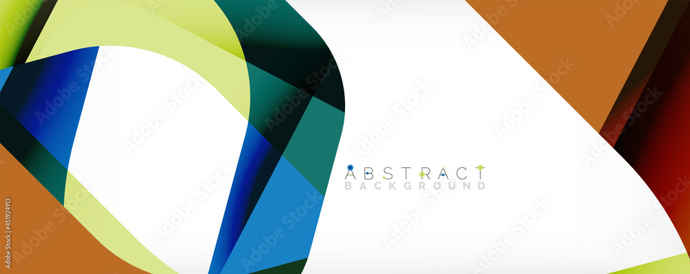 Minimal abstract background - color overlapping shapes on white with shadow lines. Vector Illustration For Wallpaper, Banner, Background, Landing Page