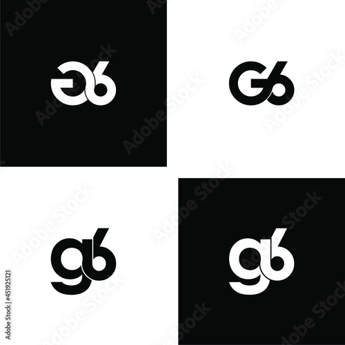 g6 initial letter monogram logo design set