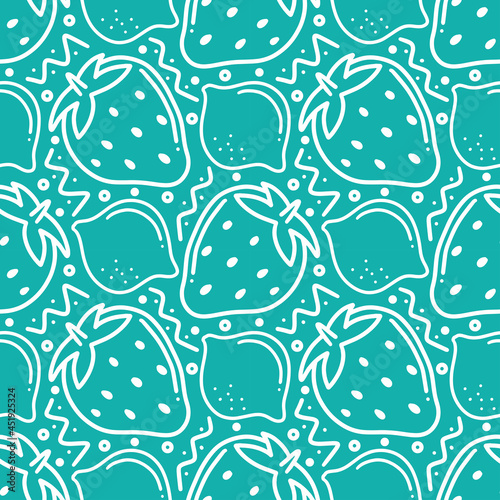 seamless pattern doodles of summer fruits