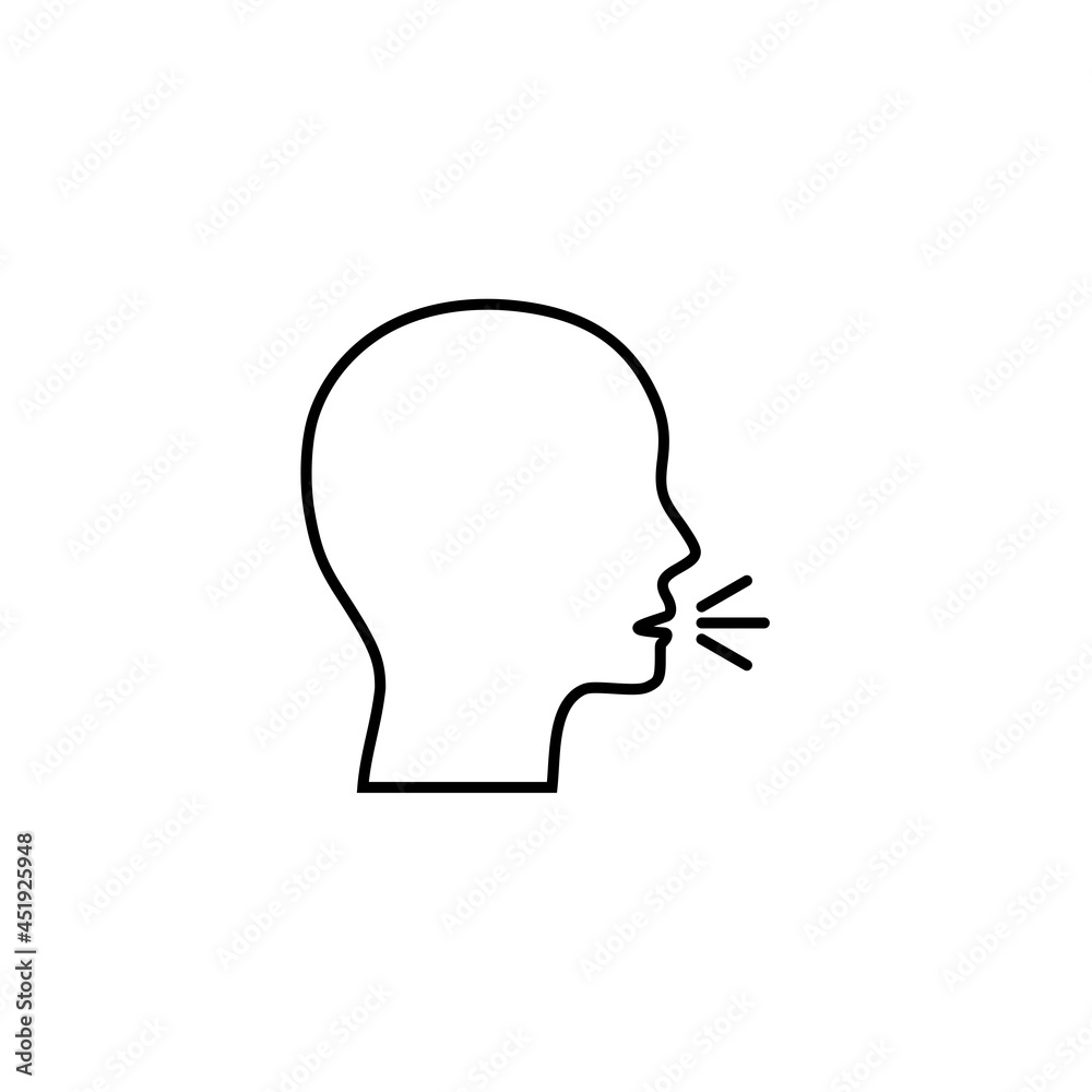 Cough icon isolated on white background Cough icon isolated on white background