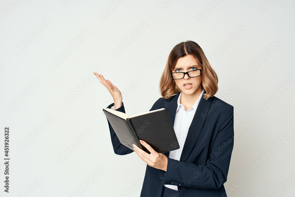 Business woman with documents in hands work professional self-confidence Business woman with documents in hands work professional self-confidence