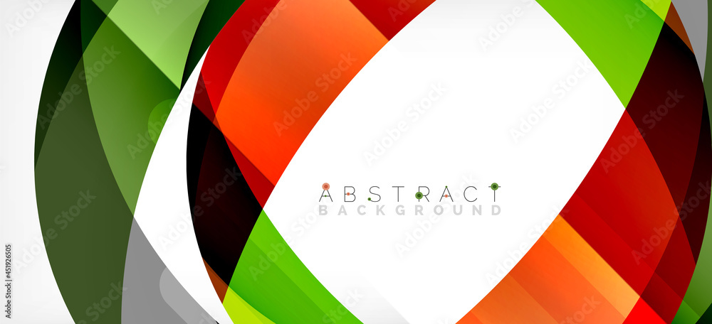 Geometric abstract background. Circle created with overlapping color shapes. Vector Illustration For Wallpaper, Banner, Background, Landing Page Geometric abstract background. Circle created with overlapping color shapes. Vector Illustration For Wallpaper, Banner, Background, Landing Page