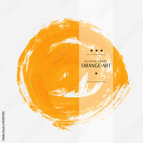 Orange acrylic hand painted background vector. Perfect design element for autumn posters and sale banners. 