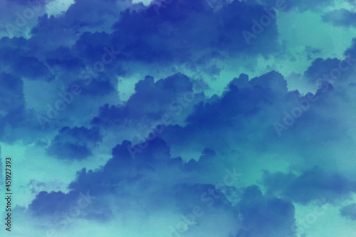 Blue abstract background with clouds