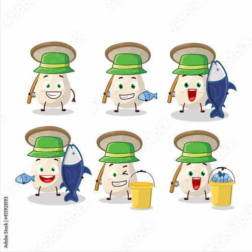 A fisherman king trumpet cartoon picture catch a big fish