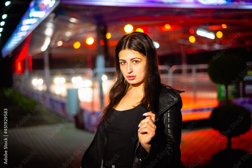 Obraz premium Night portrait of a charismatic girl