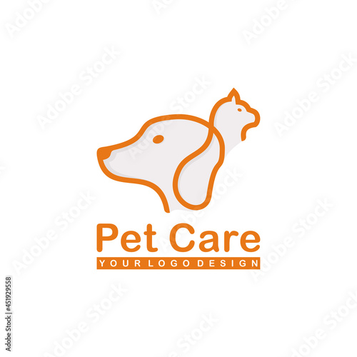 PET CARE LOGO VECTOR IMAGE DOG AND CAT