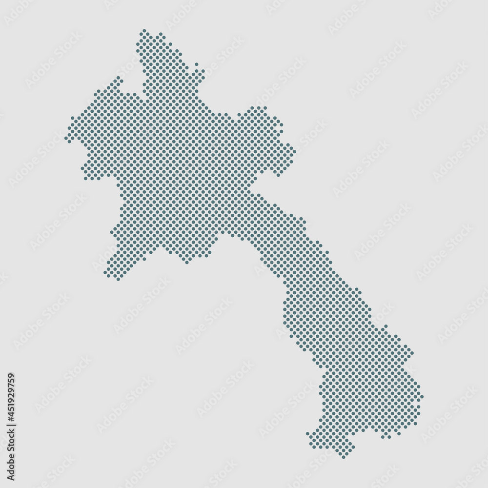 Vector map Laos from dots, digital template