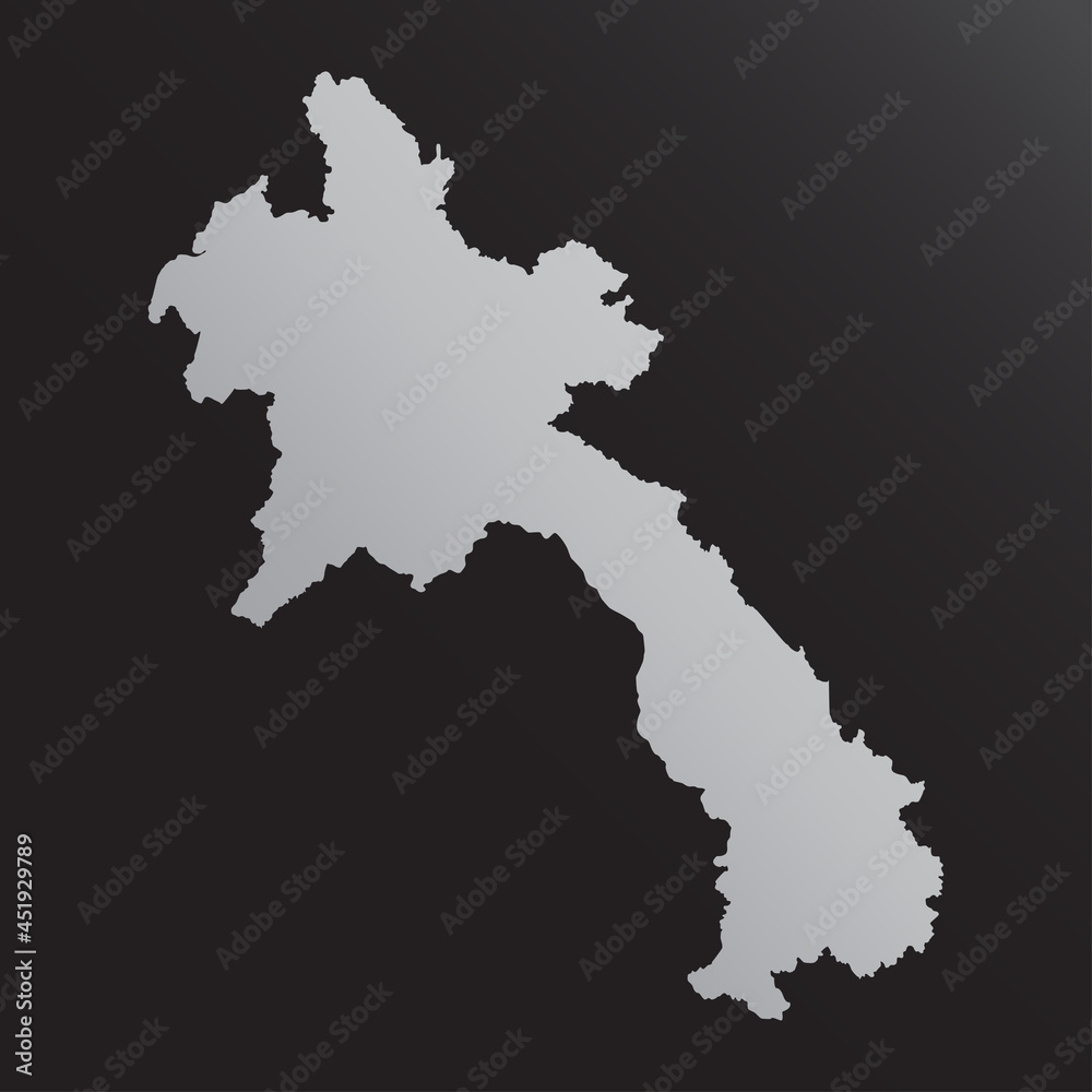 Vector map Laos made silver style, Asia country