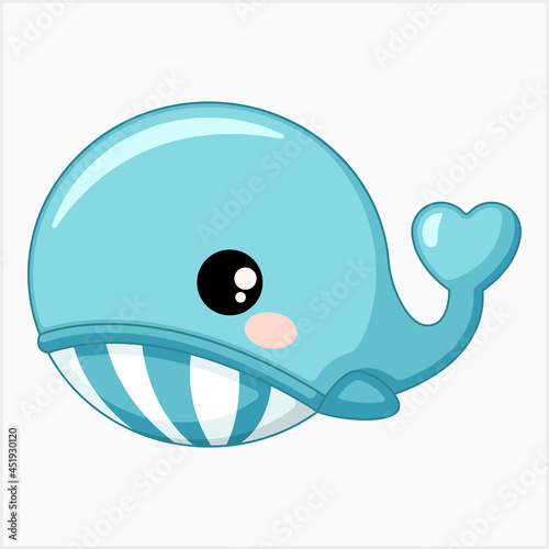 illustration of a cute whale