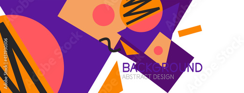 Abstract background. Blocks  lines  triangles  circles composition. Techno or business concept for wallpaper  banner  background  landing page