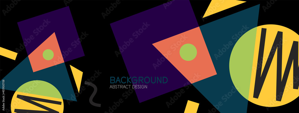 Abstract background. Blocks, lines, triangles, circles composition. Techno or business concept for wallpaper, banner, background, landing page Abstract background. Blocks, lines, triangles, circles composition. Techno or business concept for wallpaper, banner, background, landing page