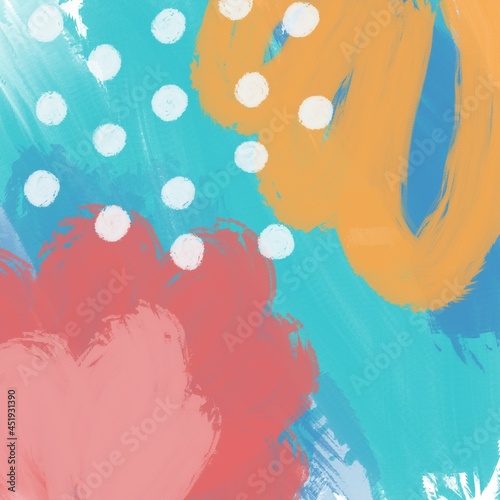 brush strokes floral abstract art design