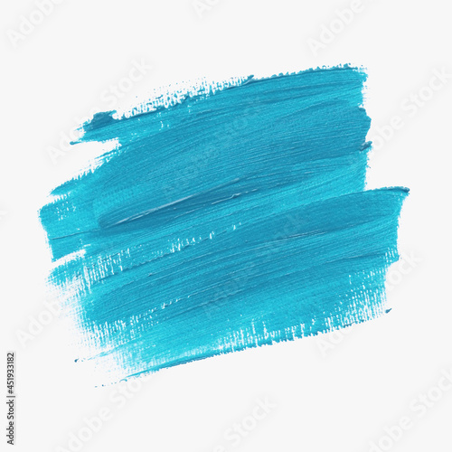 Brush paint stroke acrylic abstract background isolated vector. Blue creative texture design. photo