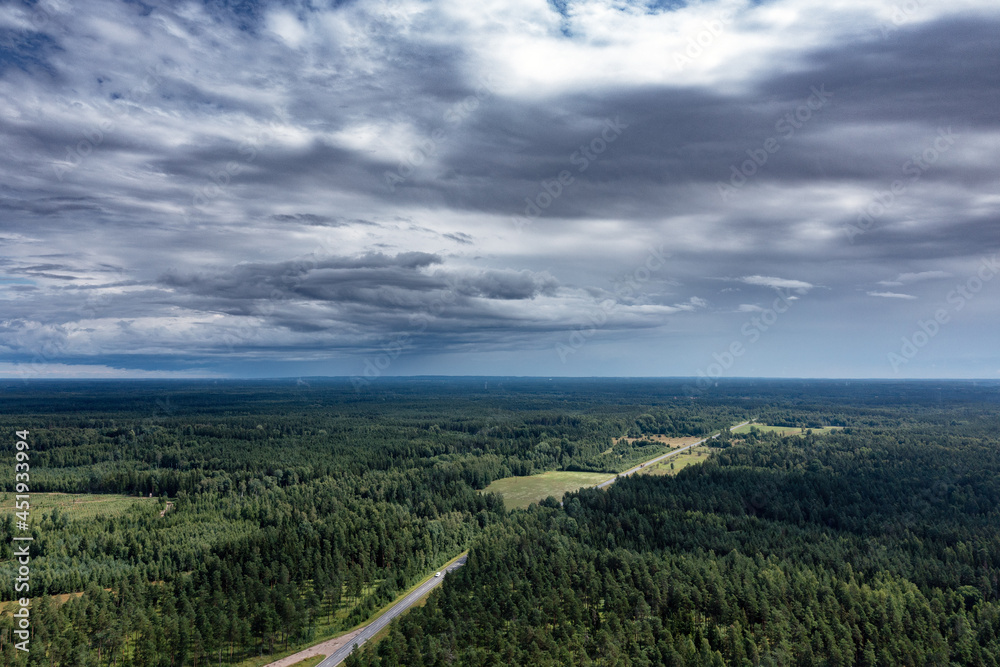 Rainy clouds over land. Rainy clouds over land.