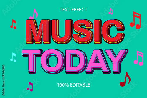 music today editable text effect