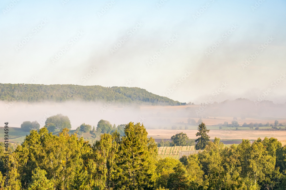 Table mountains with fog in the landscape