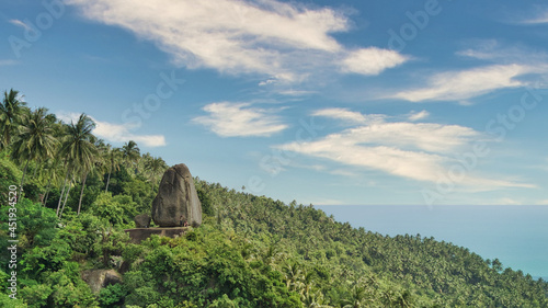 Aerial drone fly Overlap Stone From Koh Samui Thailand 