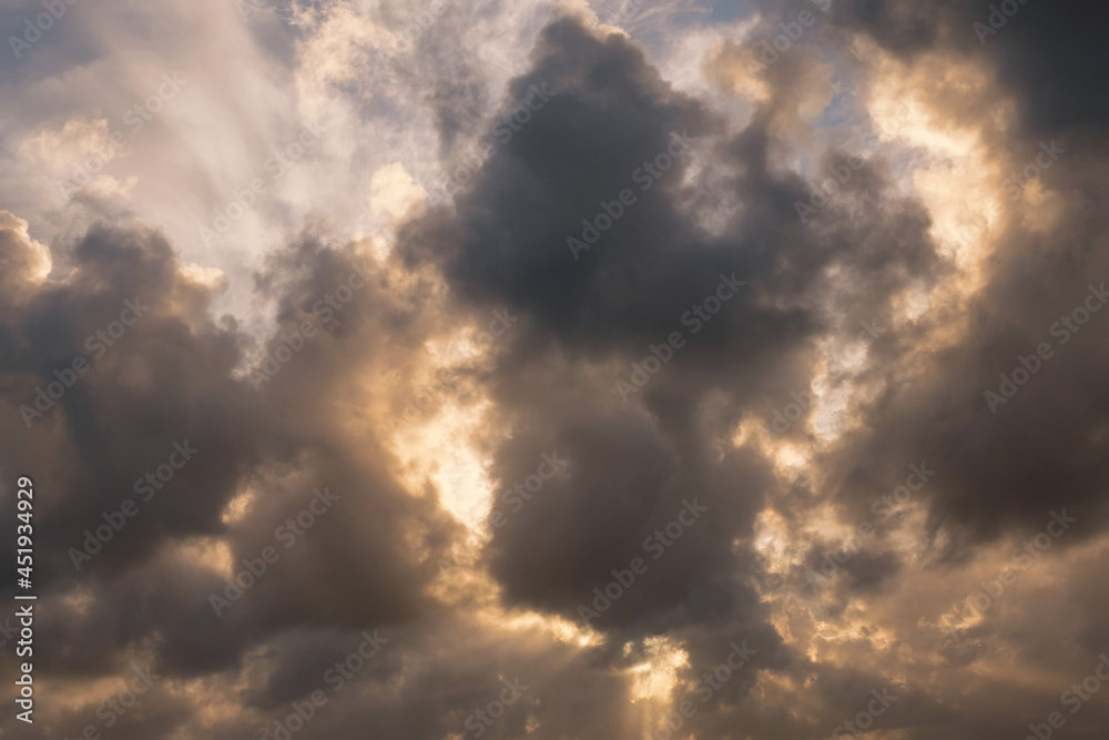Dramatic cloudy sky background.