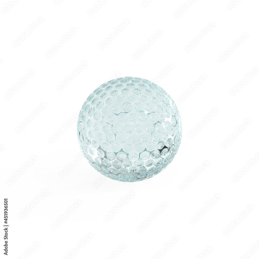 glass golf ball isolated on white background glass golf ball isolated on white background