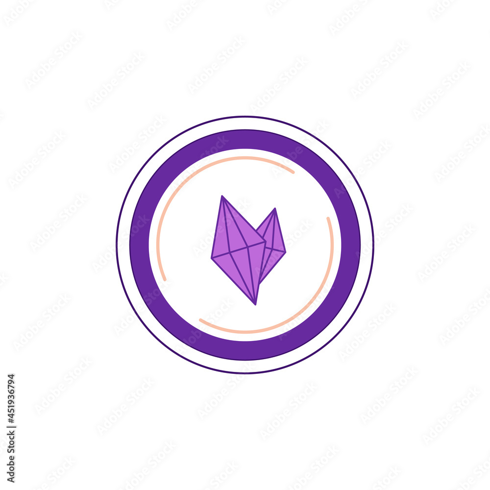 Crystals in a circle, an emblem, an icon of precious stones in purple shades. For a blog, website, social networks as a sign of clairvoyance, supernatural knowledge, spiritual perfection, creativity Crystals in a circle, an emblem, an icon of precious stones in purple shades. For a blog, website, social networks as a sign of clairvoyance, supernatural knowledge, spiritual perfection, creativity