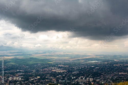 Dark clouds over the city