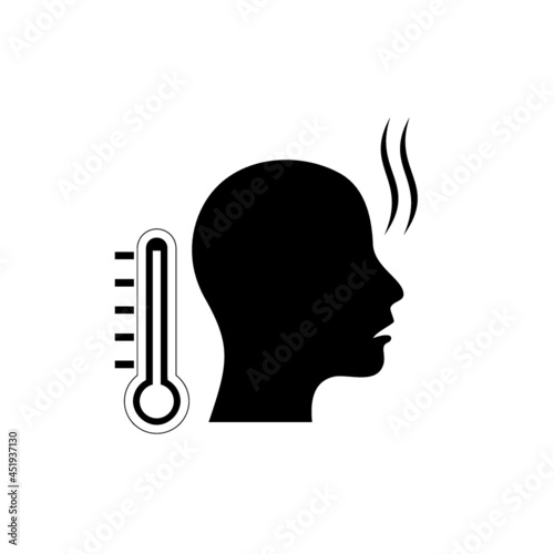 Fever Heat, High Temperature Icon isolated on white background