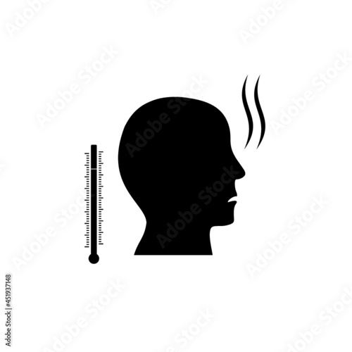 Fever Heat, High Temperature Icon isolated on white background
