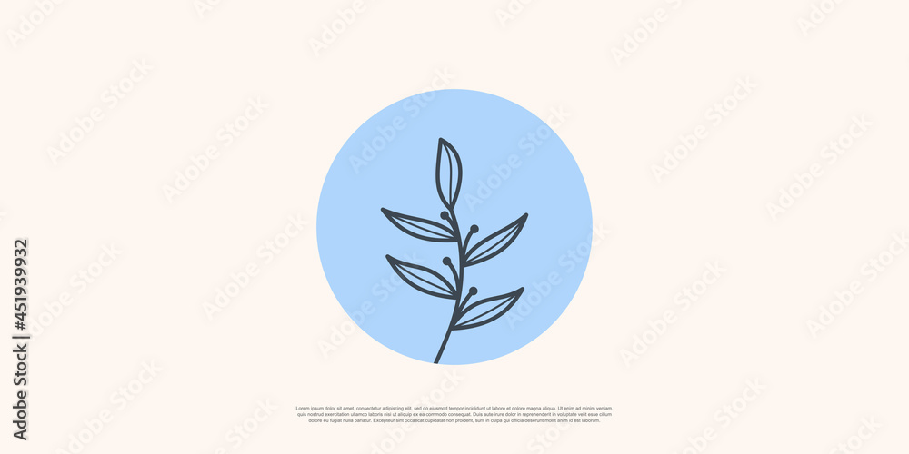 Nature leaves logo collection with minimalism concept Premium Vector part 1