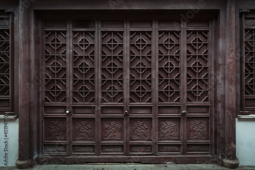 Ancient Chinese wooden door panel