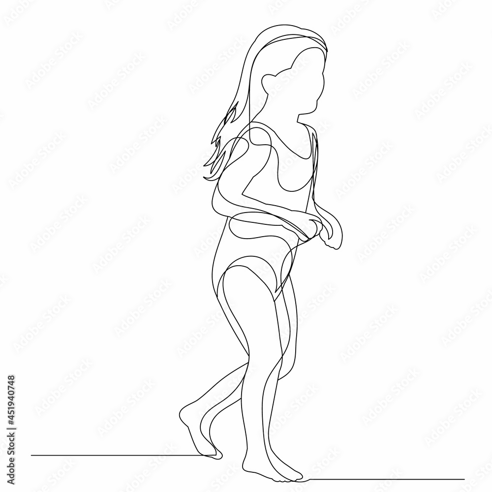 one line drawing child isolated one line drawing child isolated