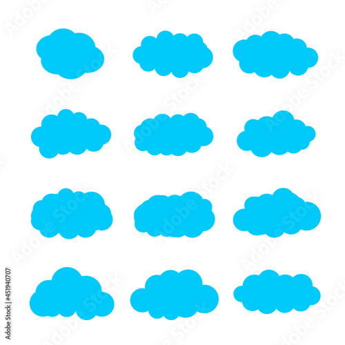 Set of clouds collection. Cloud icon. Cloud Vector, Cloud symbol. Vector illustration