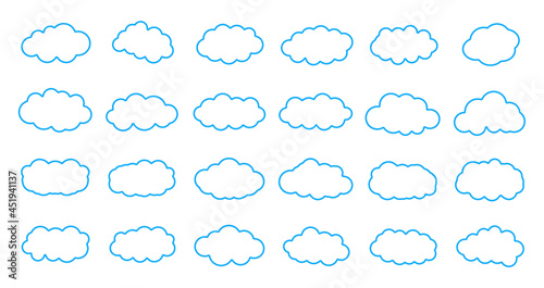 Set of clouds collection. Cloud icon. Cloud Vector, Cloud symbol. Vector illustration