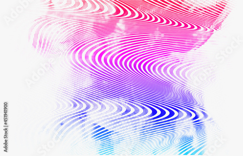 Vector grunge background with halftone textures and wavy lines. Colorful blending lines and dots.