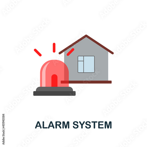 Alarm System flat icon. Colored sign from home security collection. Creative Alarm System icon illustration for web design, infographics and more