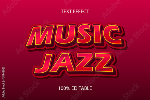 music jazz color red editable text effect