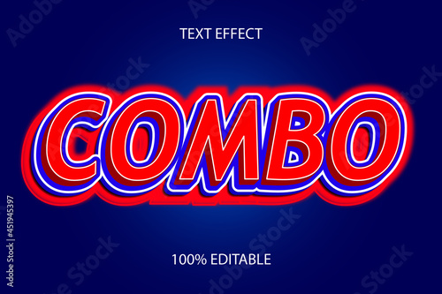 combo color blue red editable text effect