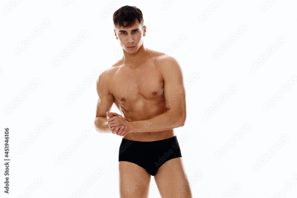 rebooted athletic man with muscular body in dark underpants model rebooted athletic man with muscular body in dark underpants model