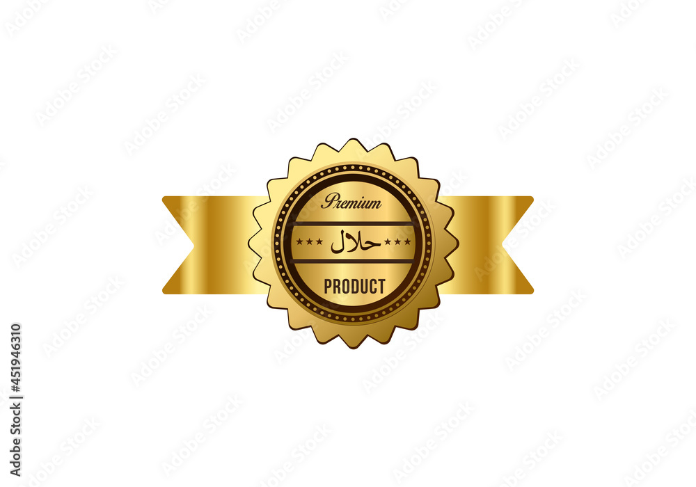 halal stamp sign,badge template approve halal food vector