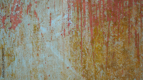 Texture of old steel wall, Stain and chipped paint on iron surface, Peeling color, Dirty background wallpaper