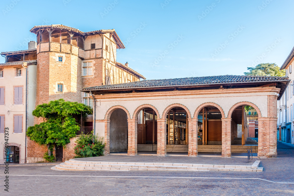 View at the Griffoul Place with Market Entrance in Gaillac ,France
