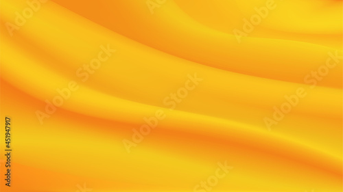 Abstract vector background luxury yellow cloth or liquid wave Abstract or yellow fabric texture background. Cloth soft wave. Creases of satin, silk, and cotton.
