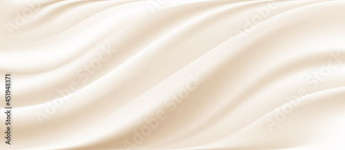 The luxury of white fabric texture background.Closeup of rippled light gold silk fabric.Abstract  white cloth or liquid wave  vector background.Cloth soft wave. Creases of satin, silk, and cotton. photo