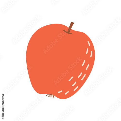Hand-drawn vector apple. Harvesting concept.