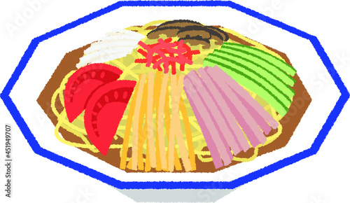 冷やし中華のイラスト