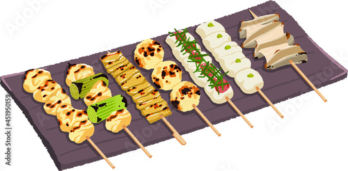 焼き鳥（塩）盛り合わせのイラスト