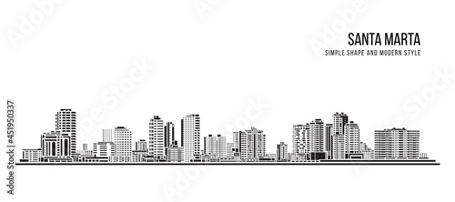 Cityscape Building Abstract Simple shape and modern style art Vector design - Santa Marta